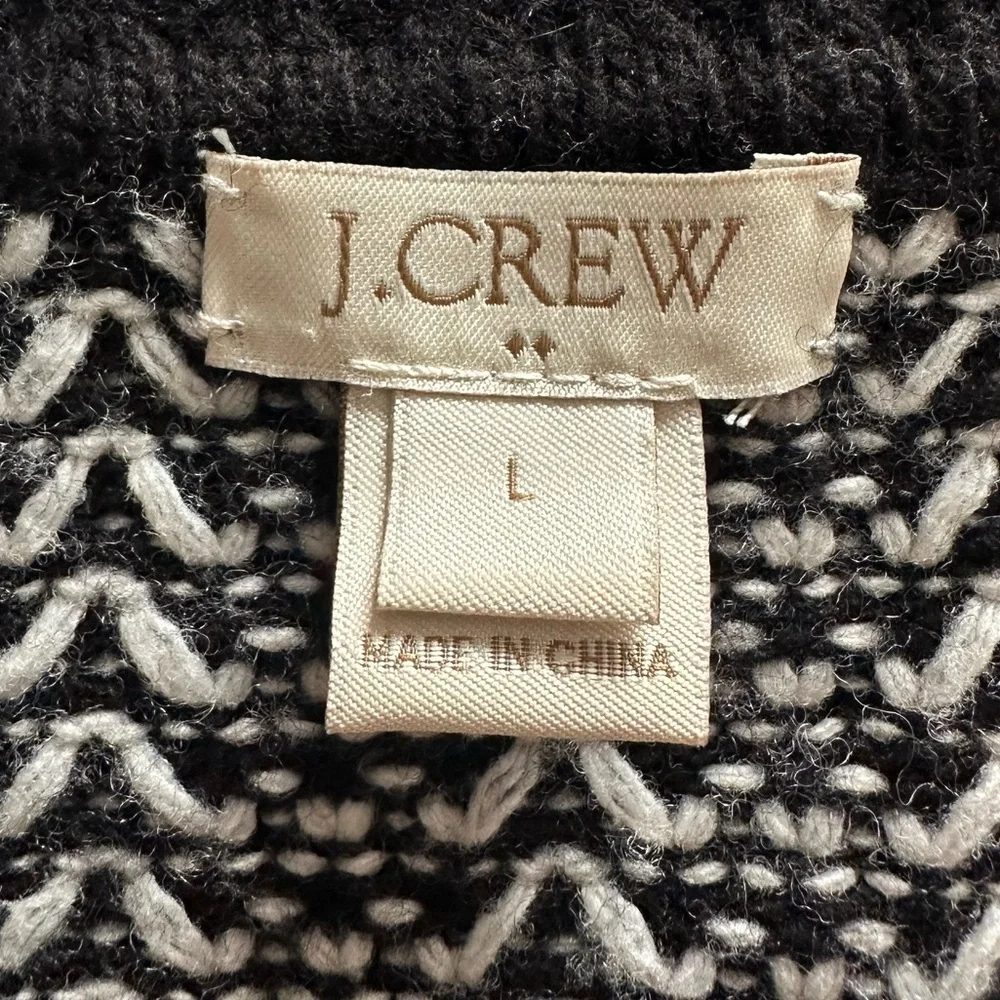 J. Crew black and white sweater, size large - Picture 5 of 10